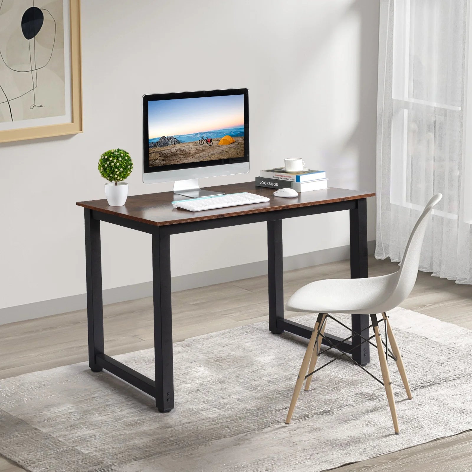 Wood Computer Desk PC Laptop Study Table Workstation Home Office Furniture