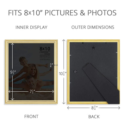 8X10 Gold Picture Frames, 6 Pack, Prosperity Tabletop Frames